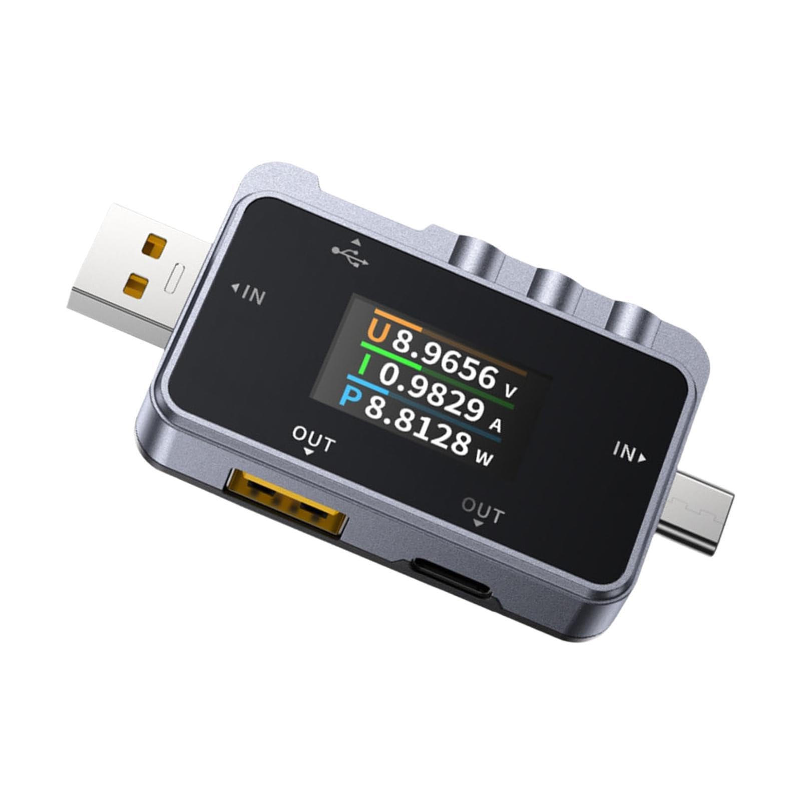 Milageto USB-Batterietester, Stromspannungstester, hohe Leistung, Typ C Schnellladeerkennung Premium Amperemeter von Milageto