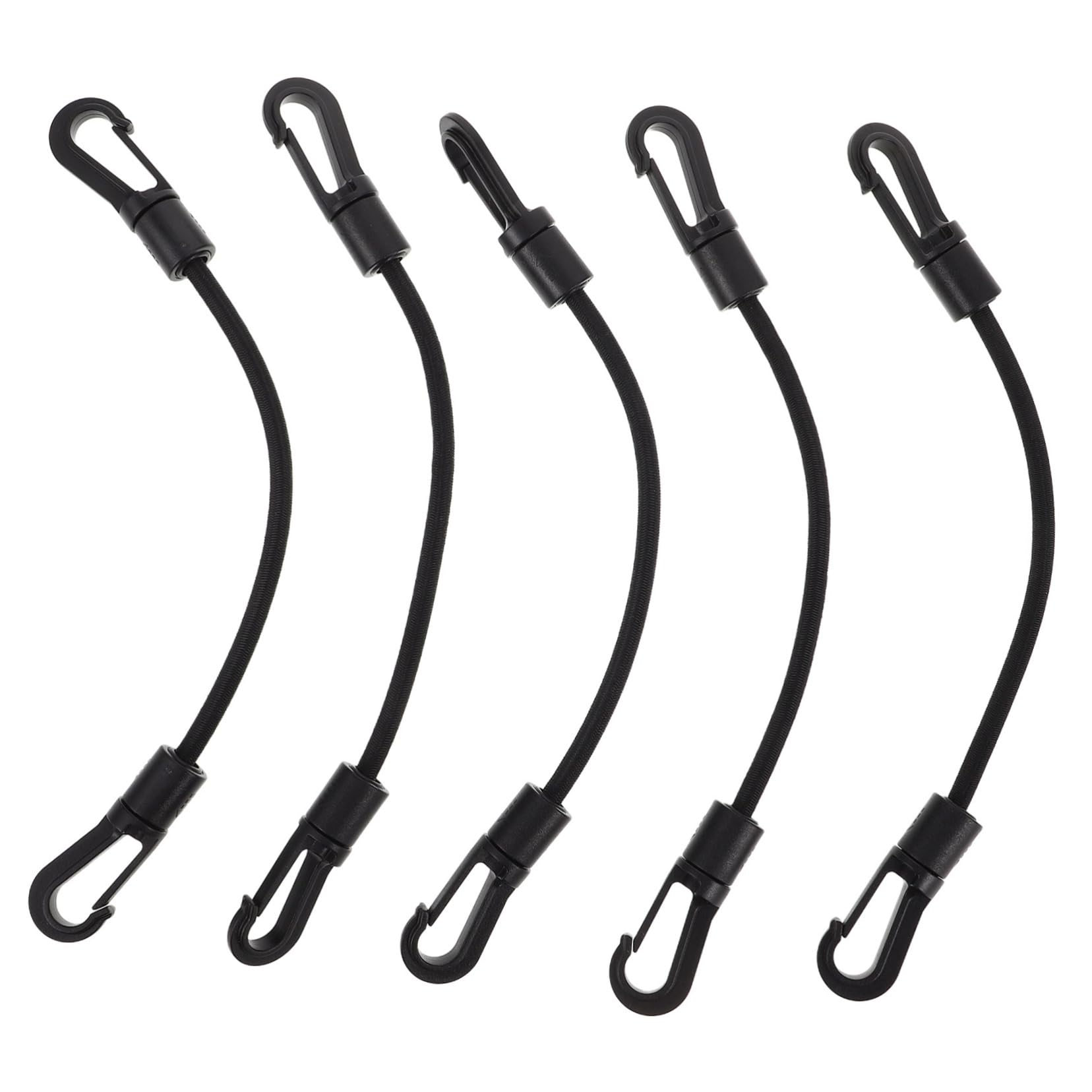 MILISTEN 5 Stück Schnur Kajak-Bungee-seilhaken Feste Elastische Seile Bungee-seile Mit Haken Elastisches Kordelband Kajakzubehör Marine-Bungee-seile Lange Bungee-seile Spanngurte Pom Black von Milisten