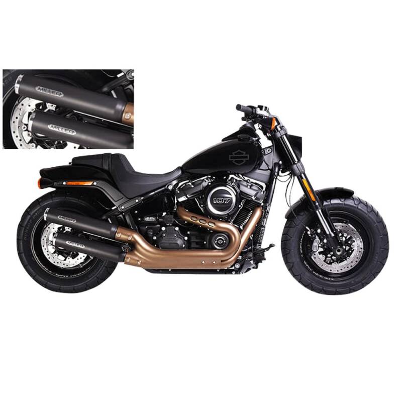 Miller Exhaust Auspuff slip-on Paar Standard schwarz/poliert für Harley-Dav von Miller Exhaust