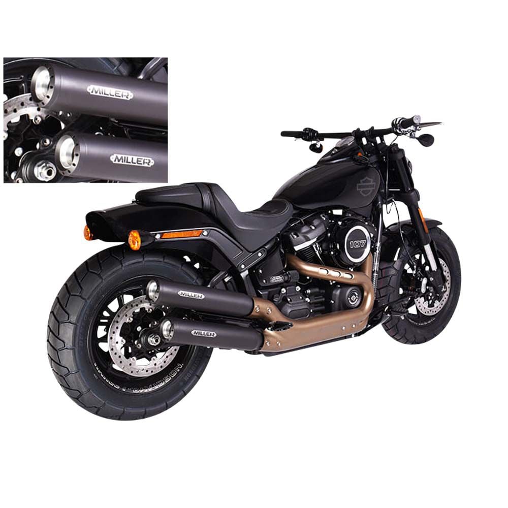 Miller Exhaust Auspuff slip-on Paar Standard schwarz/schwarz für Harley-Dav von Miller Exhaust