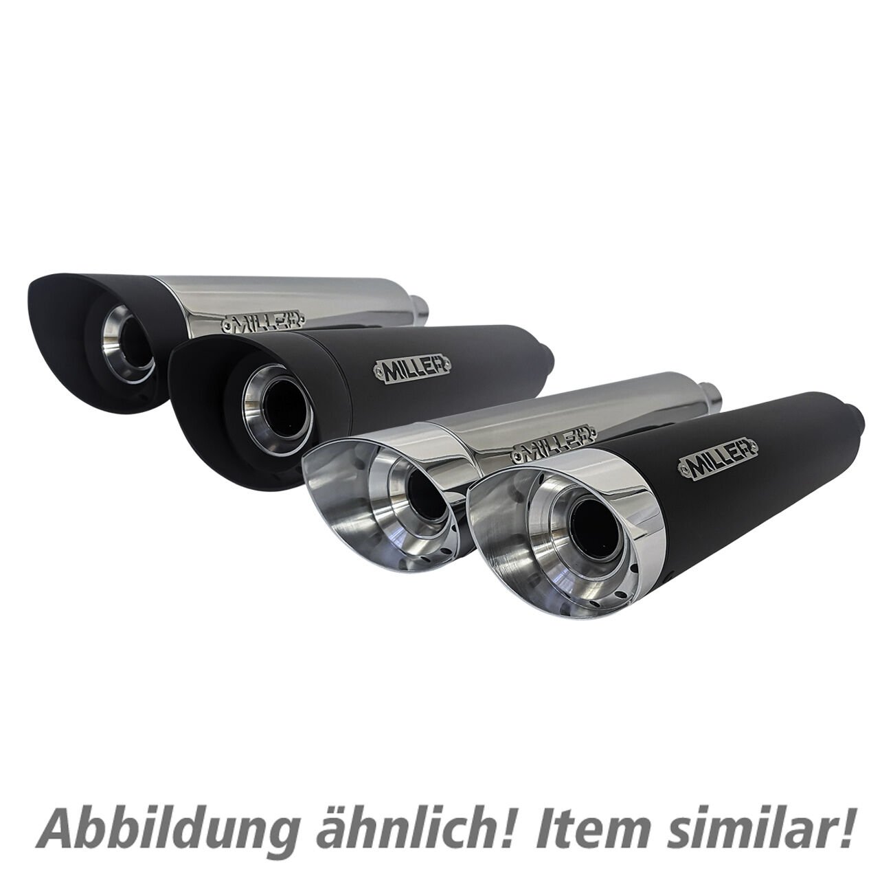 Miller Exhaust Auspuff slip-on SlashCut schwarz/poliert für Honda CMX 1100 von Miller Exhaust