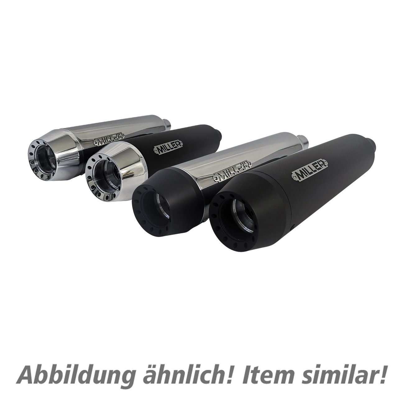 Miller Exhaust Auspuff slip-on Tapered schwarz/poliert für Honda CMX 500 Re von Miller Exhaust