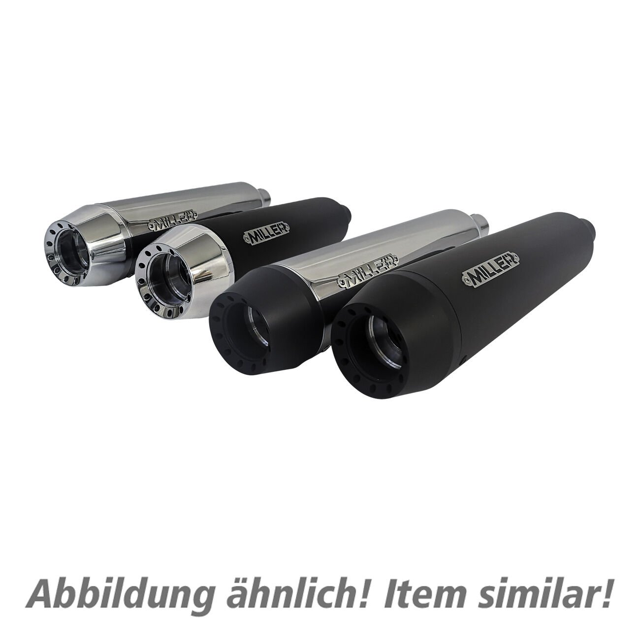 Miller Exhaust Auspuffanlage 2in2 straigth Tapered poliert/schwarz für Suzu von Miller Exhaust