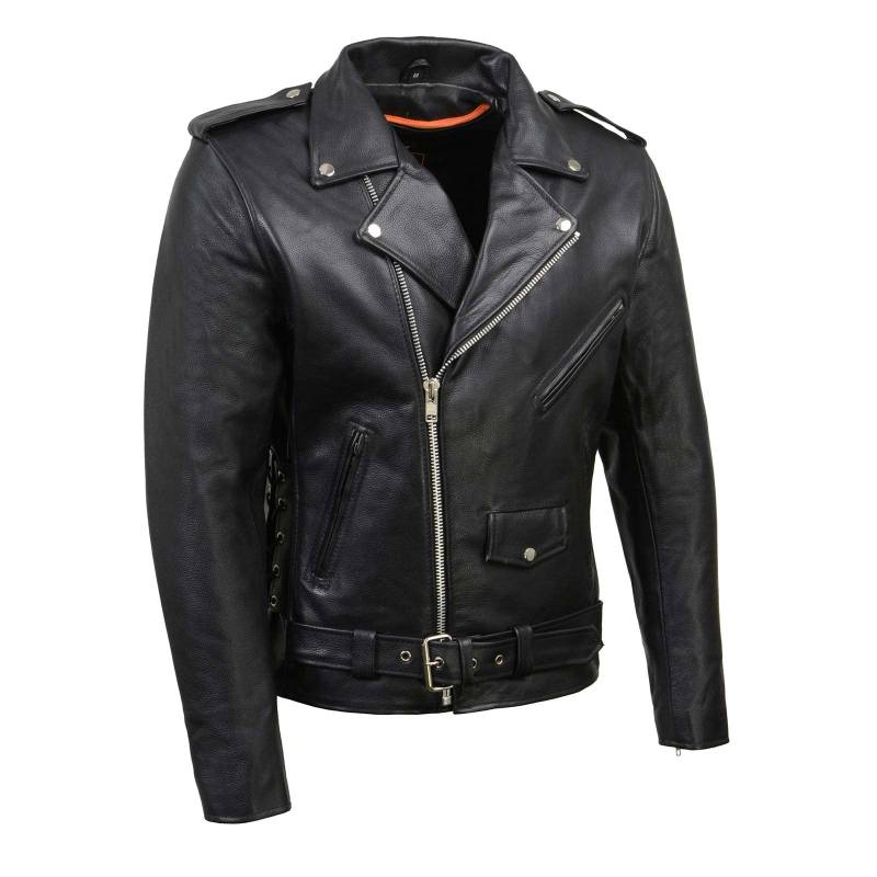 Milwaukee Leather Men’s Classic Side Lace Police Style Motorcycle Jacket (SH1011-XL-BLACK) von Milwaukee Leather