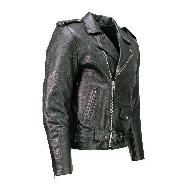 Milwaukee Leather LKM1703 Herren Motorradjacke, klassisch, schwarz, Premium-Leder, Bikerjacke, Größe 3XL von Milwaukee Leather