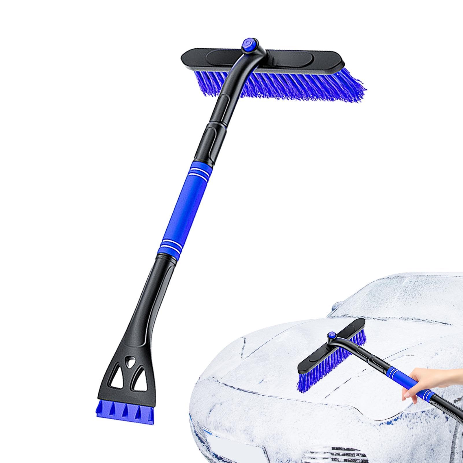 2-in-1 Snow Brush, Car Windshield Ice Scrapers, Abnehmbares Auto Ice Scraper, Ausziehbare Teleskop-Auto-Snow-Bürste zum Entfernen von Snow Ice Frost für Autos, Trucks und 80 cm/31,5 Zoll von Mimoqk