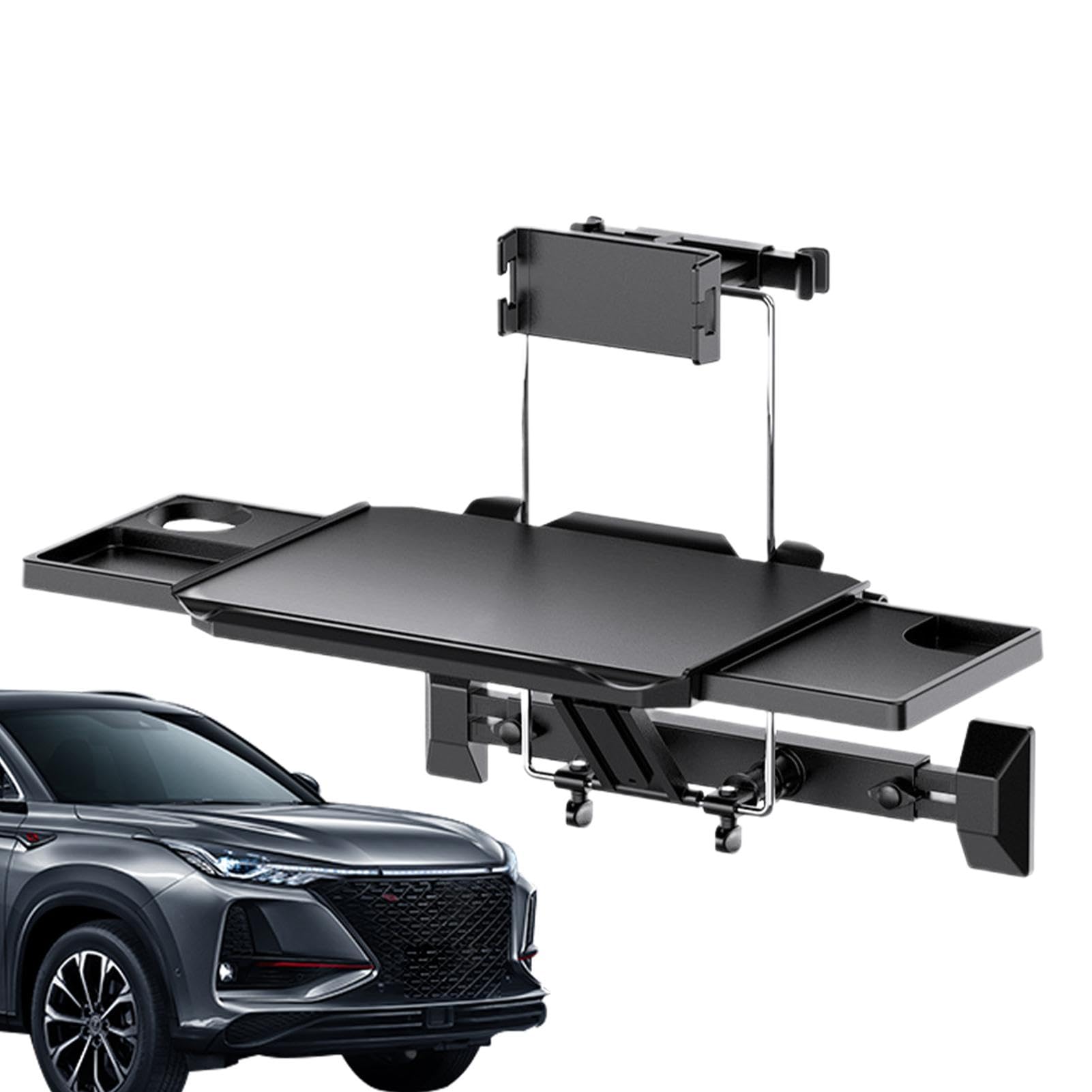 Auto-Essenstablett | Verstellbarer Rücksitz-Schreibtisch | Auto-Organizer-Rack | Fahrzeugsitz-Tisch, Rücksitz-Laptop-Ständer, tragbarer Auto-Esstisch, Auto-Schreibtisch mit Tablett, Auto-Tablett zum E von Mimoqk