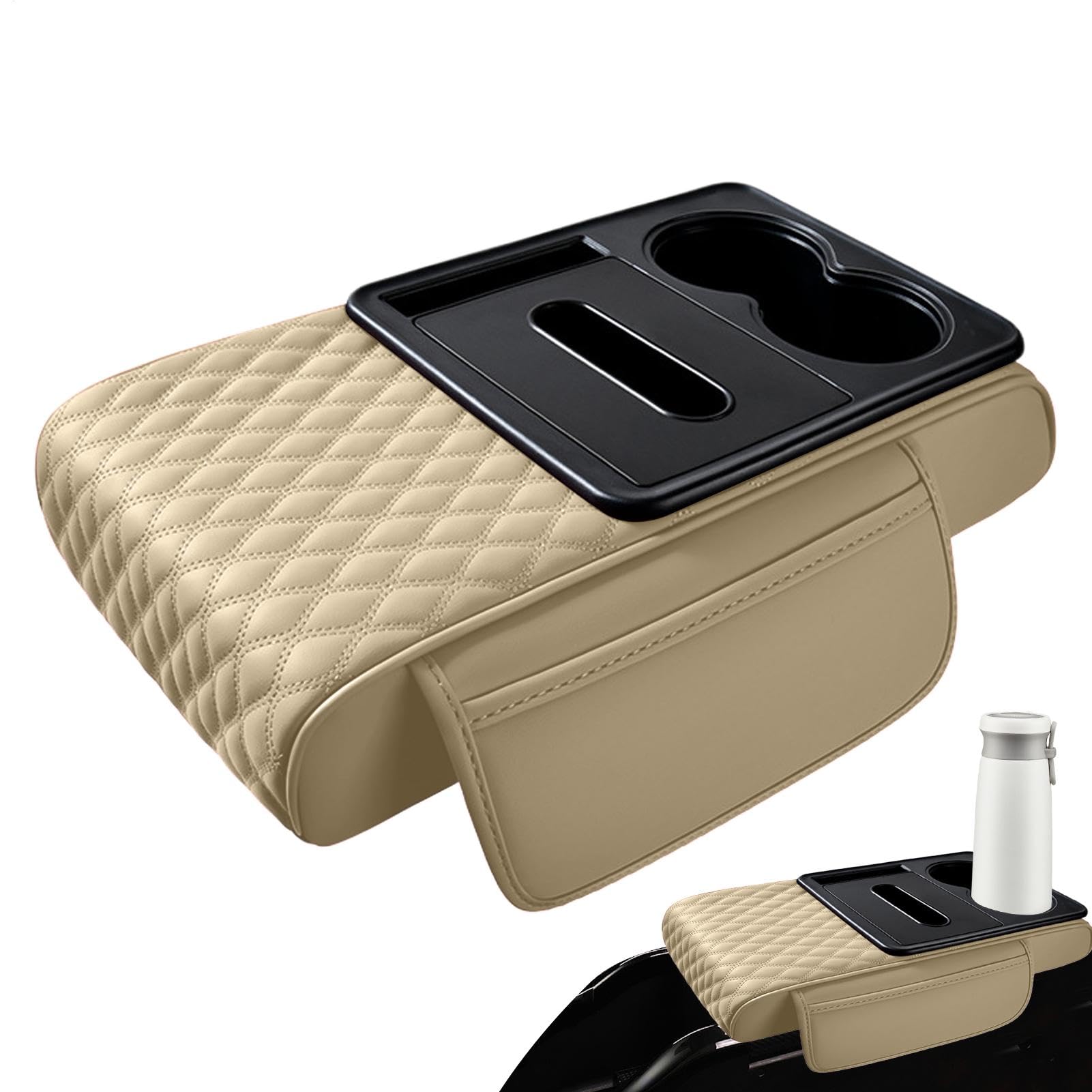 Auto-Konsolenhalter, multifunktional, Auto-Organizer, Armrück-Abdeckung für Auto, 5-in-1-Auto-Konsole, multifunktional, 5-in-1-Arm-Restabdeckung, Auto-Konsole, Organizer und Becherhalter für Reisen von Mimoqk