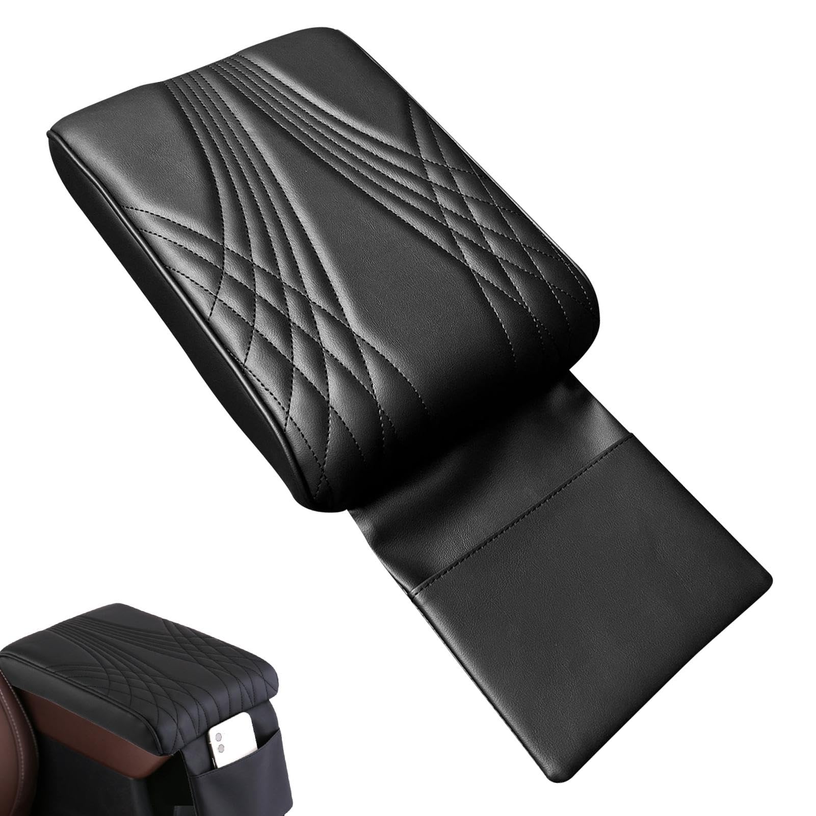 Autoarmrest Cover Height Pad | Mittelkonsole Box Kissen mit Tasche | Bequemer Armrest Cover für Auto Innenausstattung Verstellbar Car Armrest Cover | Heightening Pad mit Tasche für extra Stor von Mimoqk