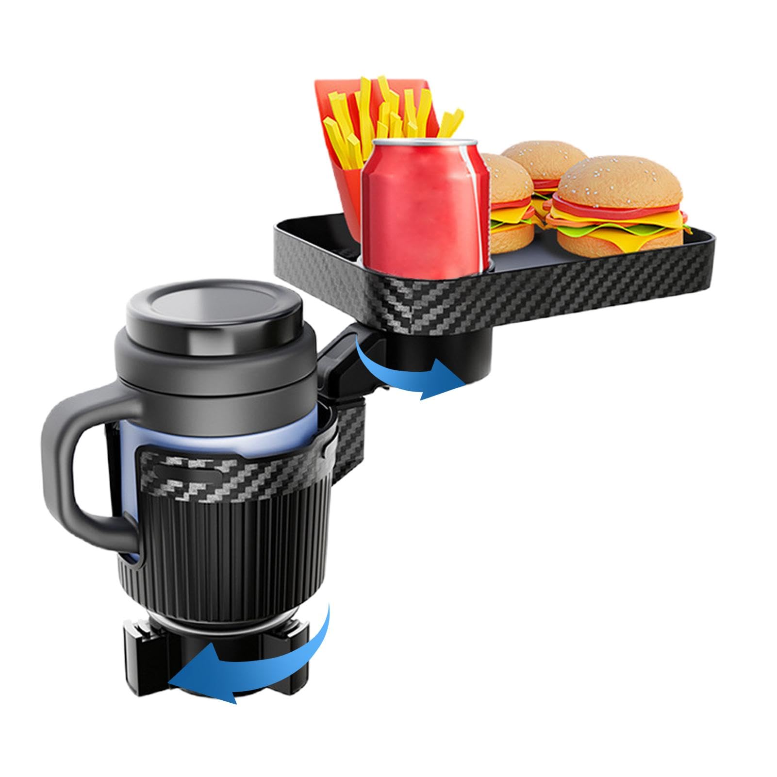 Car Food Tray Cup Holder | 4 in 1 Car Food Table Tray | Car Accessories Road Trip | Cup Holder Food Tray Automotive Car Tray Solid Base Car Organizer Driver Car Travel Accessories for Drivers von Mimoqk