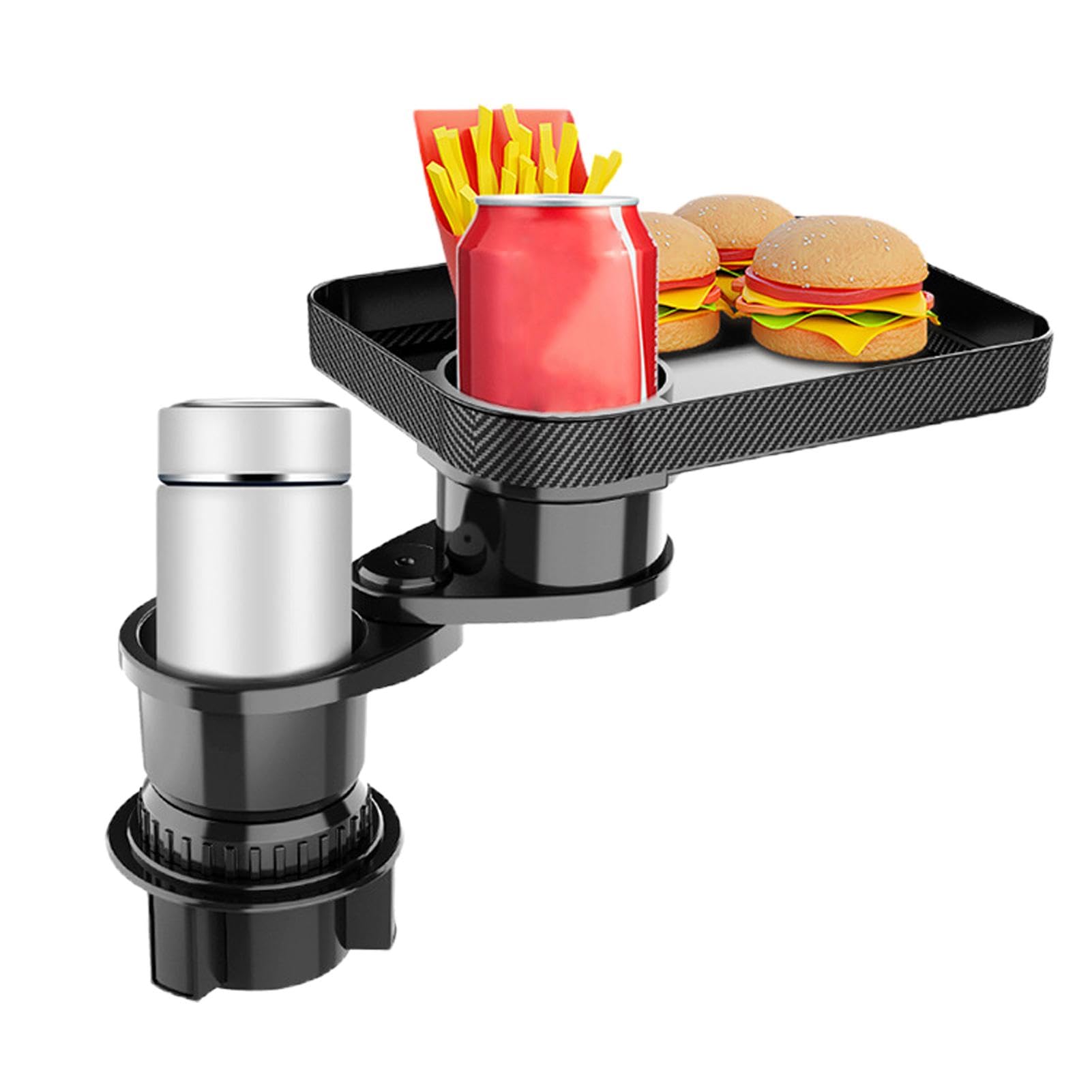 Car Food Tray Cup Holder | 4 in 1 Car Food Table Tray | Car Accessories Road Trip | Cup Holder Food Tray Automotive Car Tray Solid Base Car Organizer Driver Car Travel Accessories for Drivers von Mimoqk