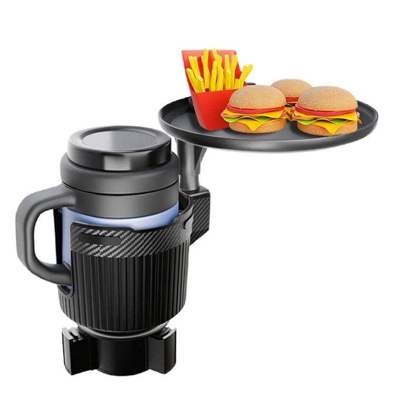 Car Food Tray Cup Holder | 4 in 1 Car Food Table Tray | Car Accessories Road Trip | Cup Holder Food Tray Automotive Car Tray Solid Base Car Organizer Driver Car Travel Accessories for Drivers von Mimoqk