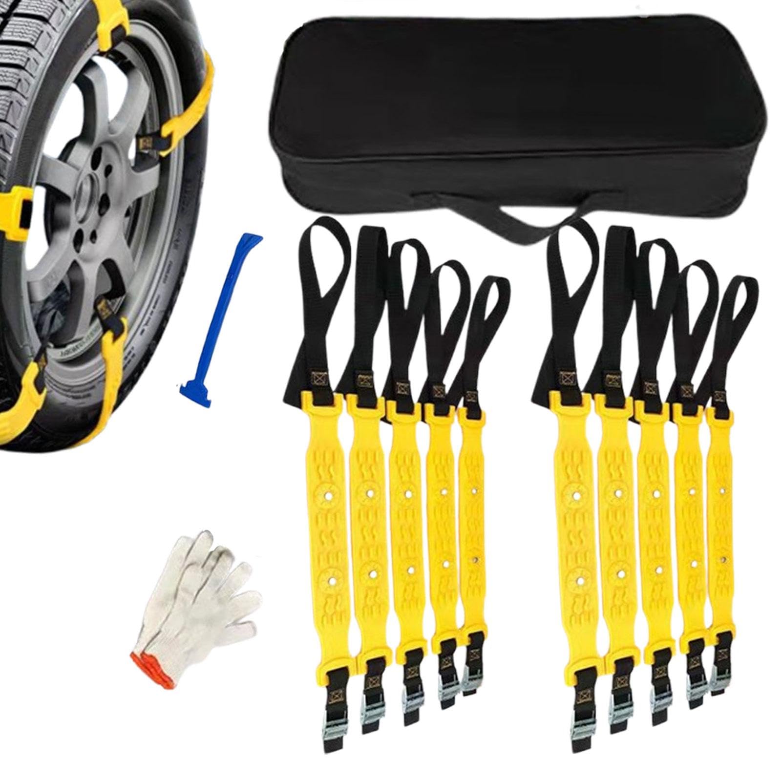 Car Snow Chain | 10-Piece Heavy Duty Anti-Snow Traction Tire Chainsa | Anti-Skid Mud Chains For Cars And Trucks For Snowy And Muddy Road For Winter Travel Peace Of Mind In Challenging Weathe von Mimoqk