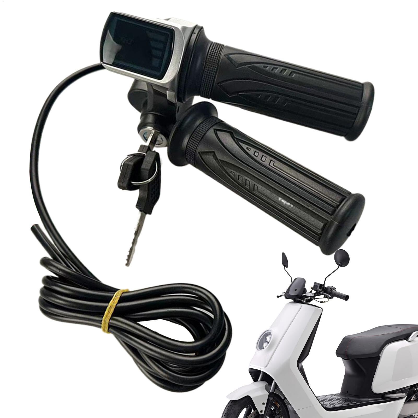 Electric Handle Throttle for Scooters, Twist Handlebar Throttle Control with LCD Display for Speed Control, Rechargeable Scooter Throttle with Battery Voltage Display for Electric Scooters and Bikes von Mimoqk