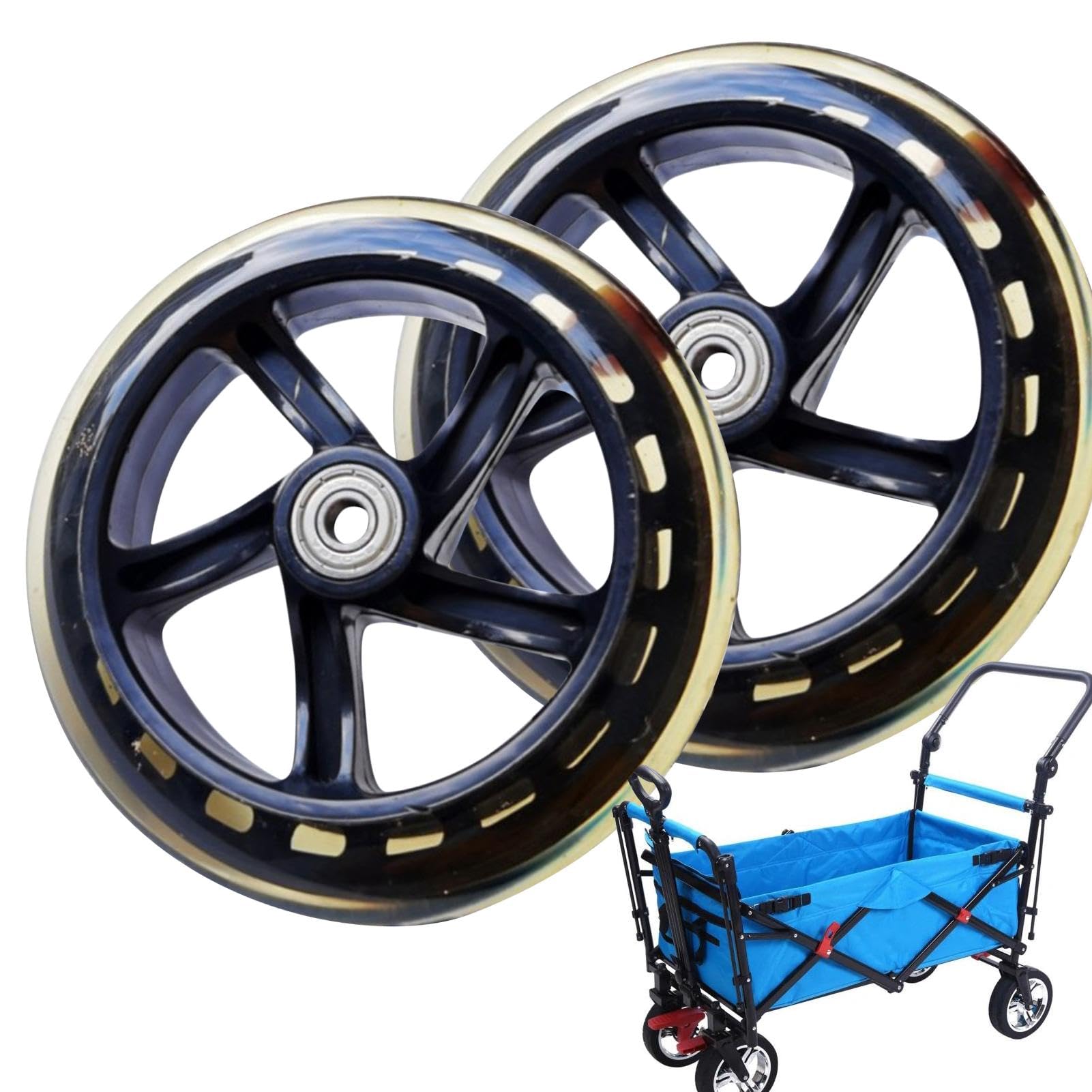 Electric Scooter Replacement Wheels | 145mm Scooter Wheels Replacement | 200mm Solid Scooter Tires | 180mm Electric Scooter Spare Tires Quiet Scooter Wheels With Bearings Trolley Wheels for Scooters von Mimoqk