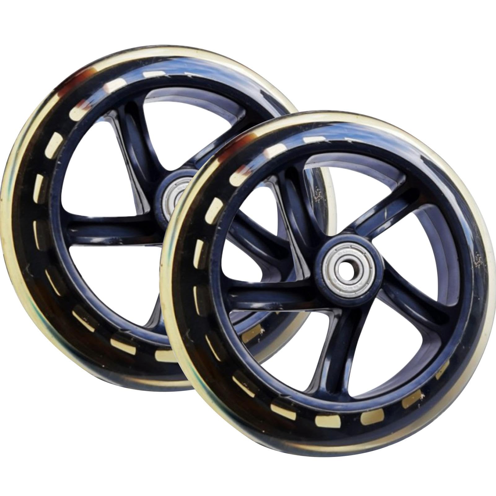 Electric Scooter Replacement Wheels | 145mm Scooter Wheels Replacement | 200mm Solid Scooter Tires | 180mm Electric Scooter Spare Tires Quiet Scooter Wheels With Bearings Trolley Wheels for Scooters von Mimoqk