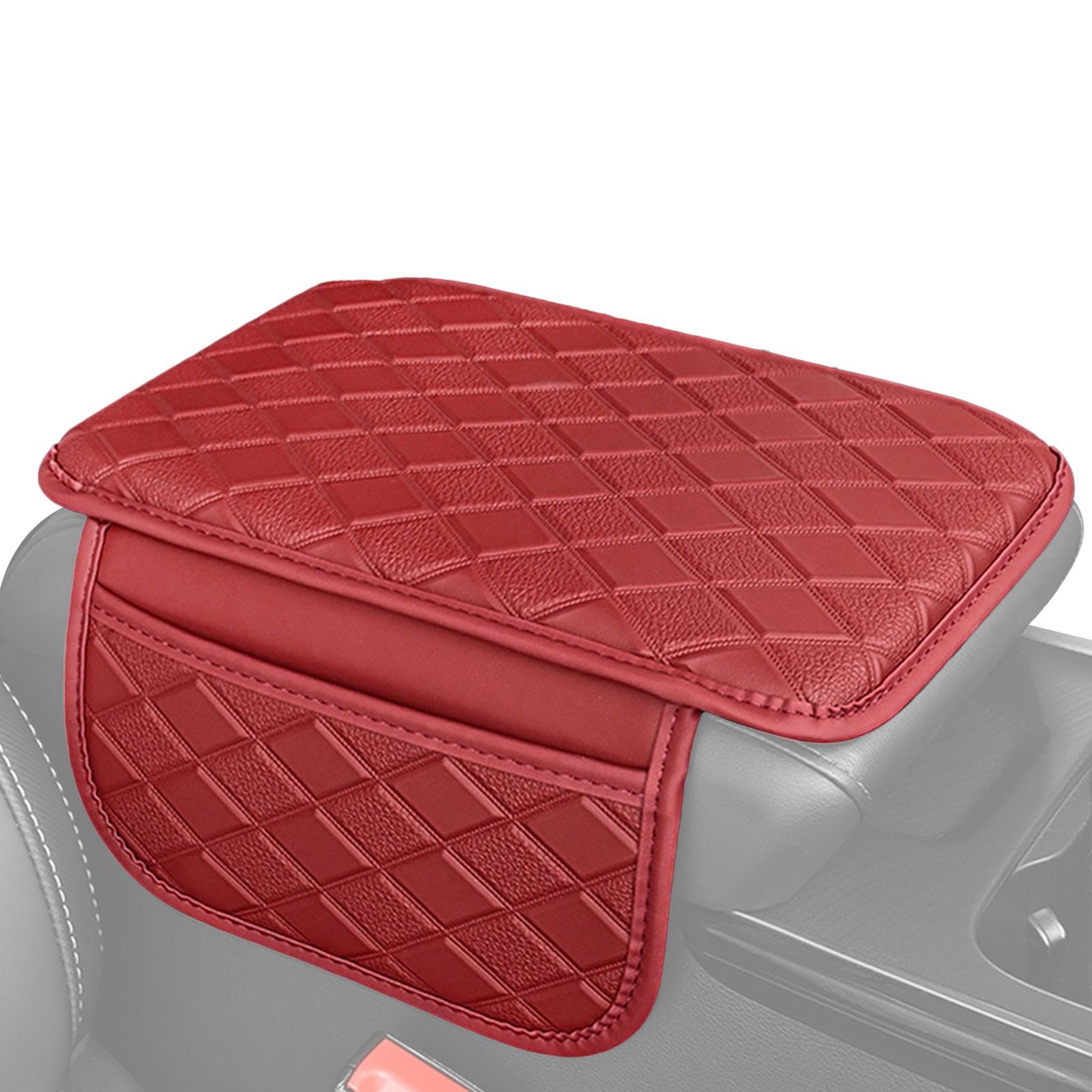 Mimoqk Arm Rest Cover for Car | Leather Center Console Protector with Storage Pockets For SUVs, Trucks, And Vehicles Auto Armrest Box Cover | Heightened Protector For Center Console With Leather Desi von Mimoqk