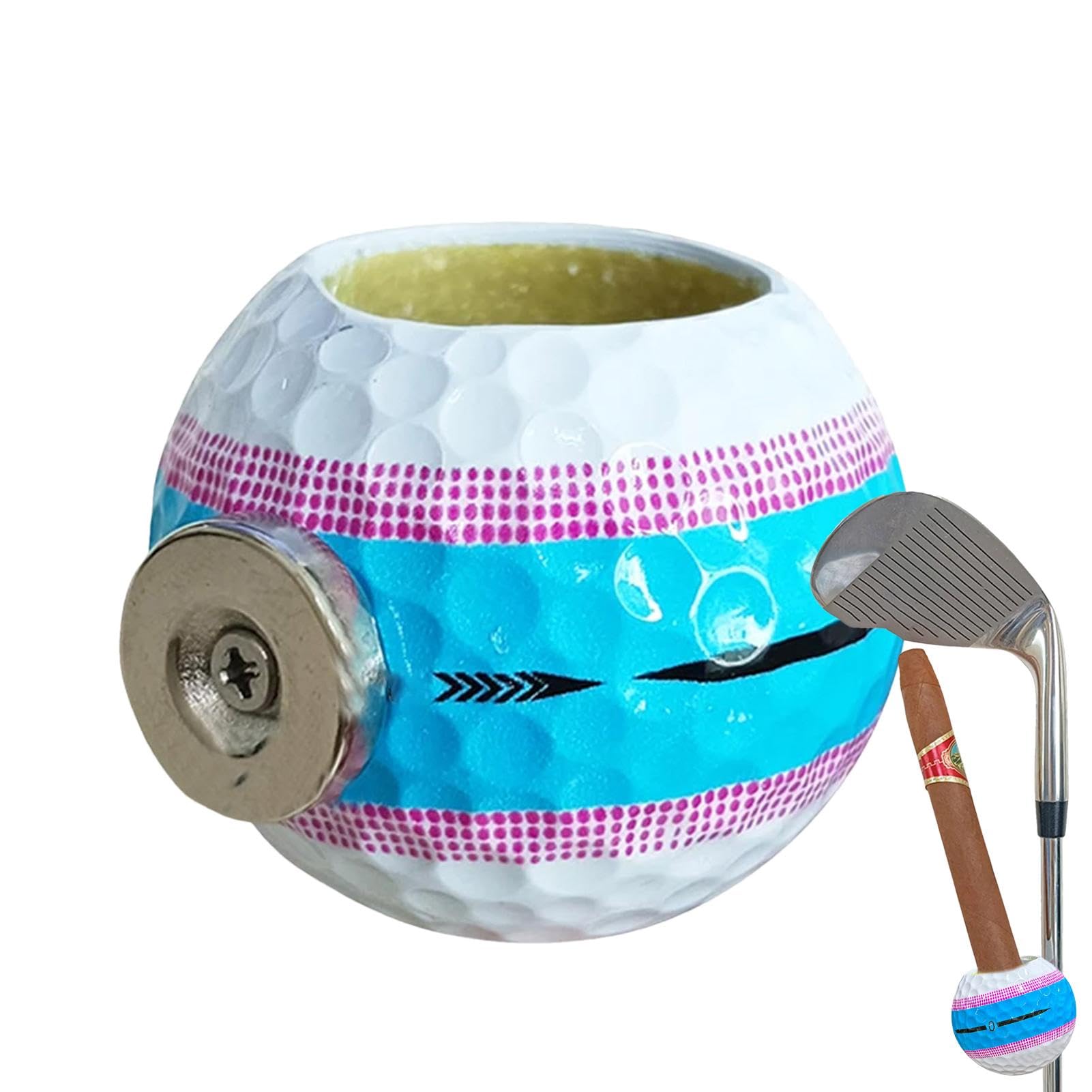 Mimoqk Golfball-Zigarettenhalter,Zigarettenhalter Golfball | Golfwagen-Zigarettenhalter,Magnetischer Zigarettenetuihalter, Zigarettenablage für Golfer, tragbarer Zigarettenständer von Mimoqk