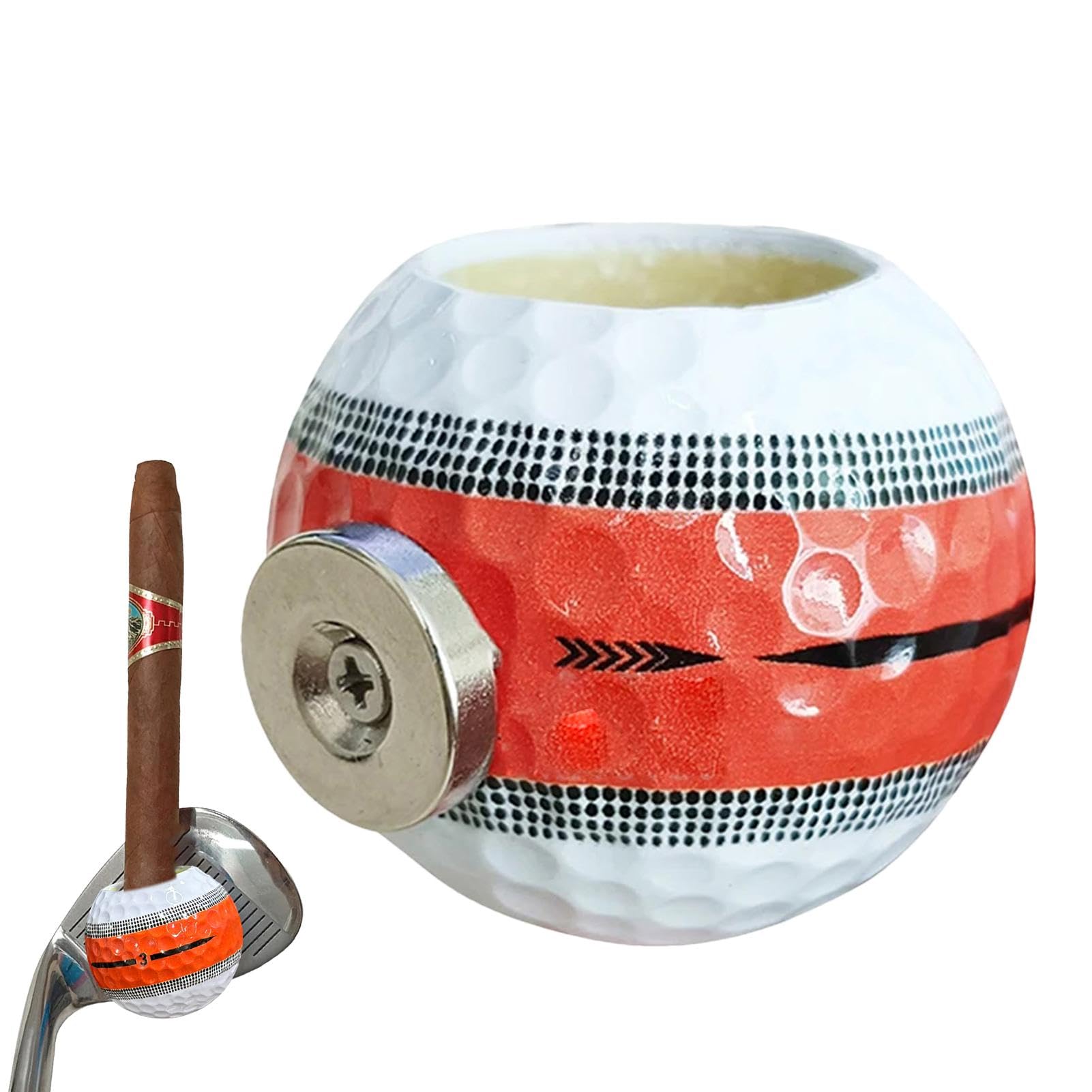 Mimoqk Golfball-Zigarettenhalter für Herren,Golfball-Zigarettenhalter - Tragbarer Zigarettenständer - Magnetischer Zigarettenetuihalter, Zigarettenablage für Golfer, tragbarer Zigarettenständer von Mimoqk