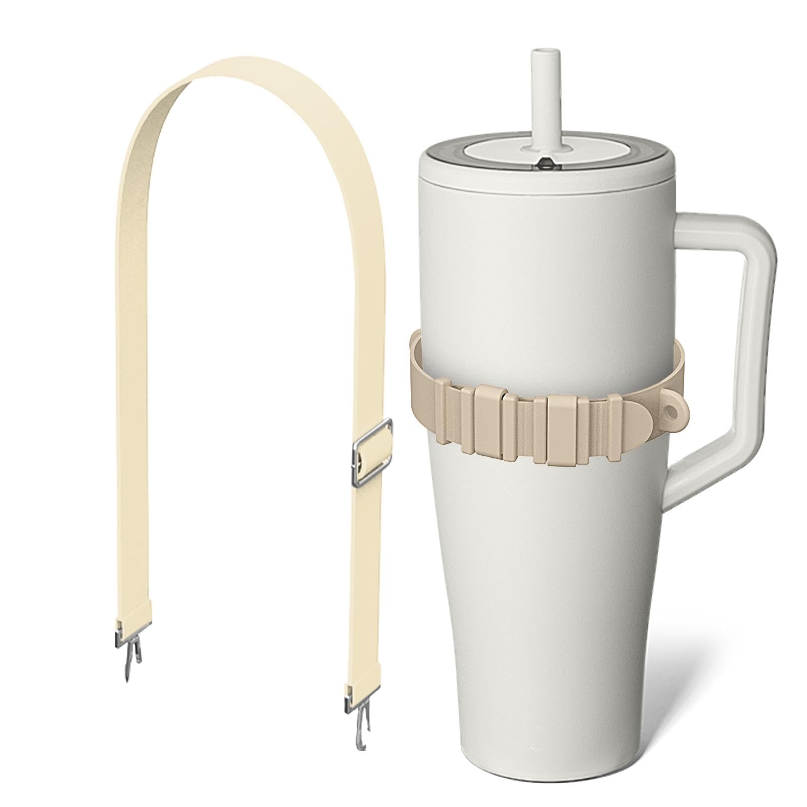 Mimoqk Schultergurt für Wasserflaschengriff, Wasserflaschenhalter mit Gurt | Verstellbarer Bechergurt, robustes und sicheres Trinkflaschenzubehör für Outdoor-Wanderfreunde von Mimoqk