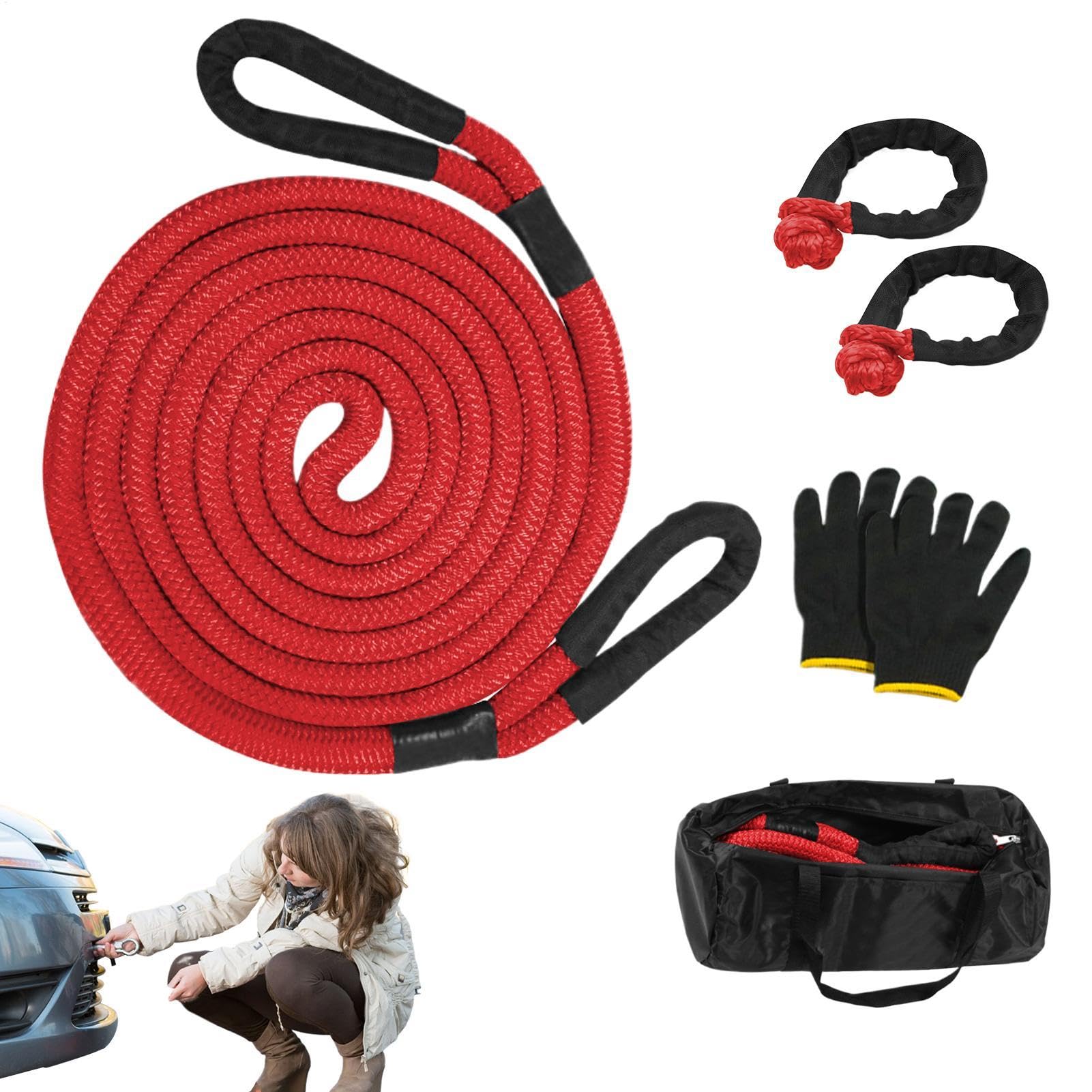 Mimoqk Tow Strap, Tow Rope, Tow Strap, Off Road Towing, Heavy Duty Tow Rope, Recovery Tow Strap, Heavy-Duty Off-Road Towing Strap with Hooks for Emergencies, for Trucks, Utvs, and Atvs von Mimoqk