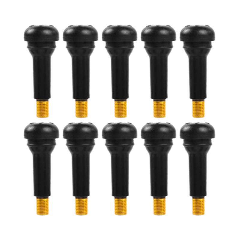 Rubber Valve Stems, 10X Tubeless Tire Valve Replacements, Short Stem Design, Copper-Wrapped Aluminum Core, Automotive Tools for Standard Vehicle Tires von Mimoqk