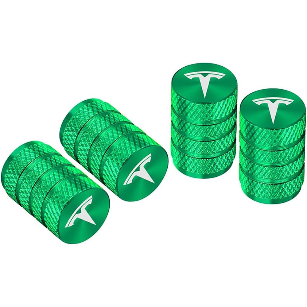 4 Stück Reifen Ventilkappen Ventildeckel Kompatibel mit für Tesla Model 3 Model X Y Legierung Reifenventilkappen Wasserdicht Staubdicht SchutzzubehöR,D von MingYZF