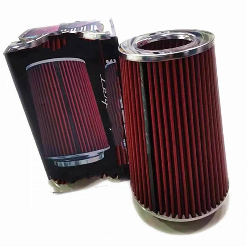 Ansaugrohr Für Auto-Luftfilter High-Flow-Ansaugfilter Power-Mesh-Kegel Kaltluft-Induktions-Set Universell Für Autoteile Lufteinläss(Long red) von Mingbereit