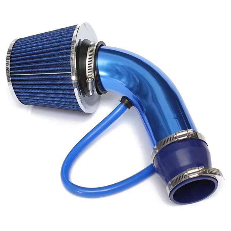 Ansaugrohr Für Umgerüstete Winter-Pilzkopf-Luftfilte Ansaugrohrfilter Hoher Durchfluss Hoher Kaltluftfilter Aluminiumrohr-Set Lufteinläss(Blue) von Mingbereit