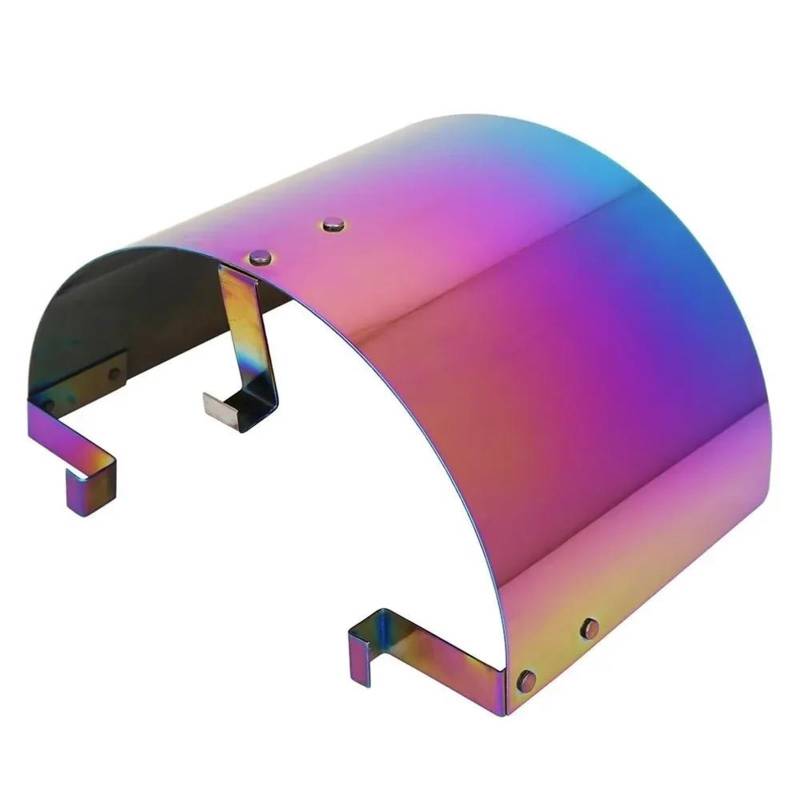 Ansaugrohr Universelle Lufteinlassfilter-Hitzeschildabdeckung Für Auto-Kaltkegel-Sportluftfilterabdeckung Für 2,5-Zoll-3,5-Zoll-Kegelfilterhals-Hitzeschild Lufteinläss(Neo Chrome) von Mingbereit