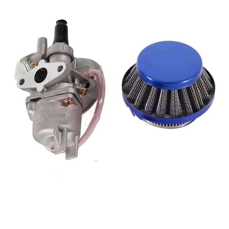 Motor Vergaser Für 47cc 49cc Mini Moto Dirt Pocket Bike ATV Quad Go Kart Vergaser MIT 44mm Luftfilter Vergaser Carb(Blue) von Mingbereit