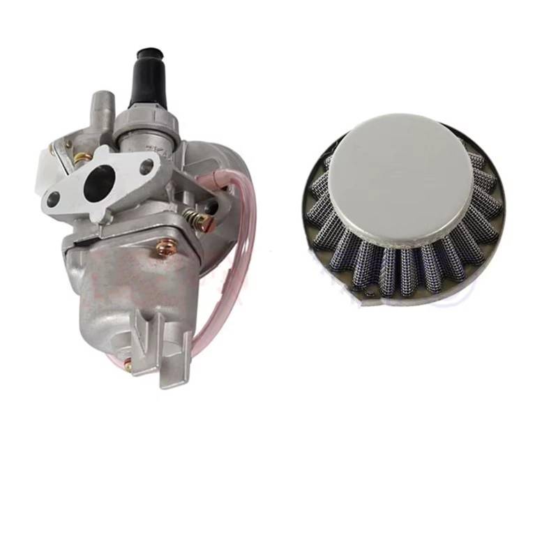 Motor Vergaser Für 47cc 49cc Mini Moto Dirt Pocket Bike ATV Quad Go Kart Vergaser MIT 44mm Luftfilter Vergaser Carb(Silver) von Mingbereit