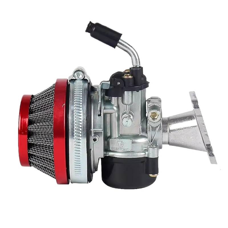 Motor Vergaser Für Mini Moto Dirt Pocket Bike ATV 37 49 50 80 Cc 2-Takt Wassergekühlter Vergaser Mit Ansaugrohr Luftfilter Vergaser Carb(Red) von Mingbereit