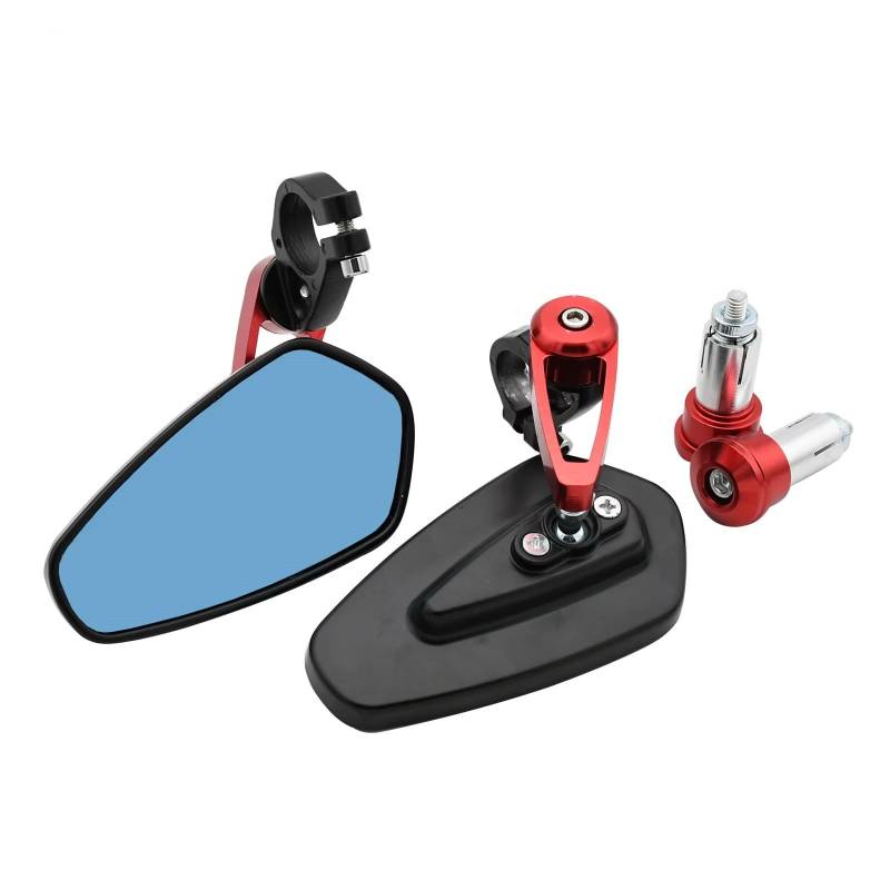 Seitenspiegel Für Segway Für X160 Für X260 Für Sur-Ron Für Light Bee S & X 7/8" 22mm Lenkerspiegel Invertierter Rückspiegel Motorrad Spiegel(Red) von Mingbereit