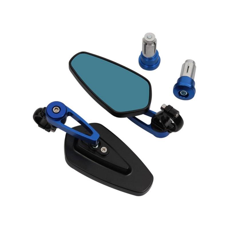 Seitenspiegel Für Zontes Für 310X Für 310T Für 310V Für 310R Für ZT310 22mm 7/8 "Motorrad Aluminium Legierung Grips End Rückspiegel Motorrad Spiegel(Blue) von Mingbereit