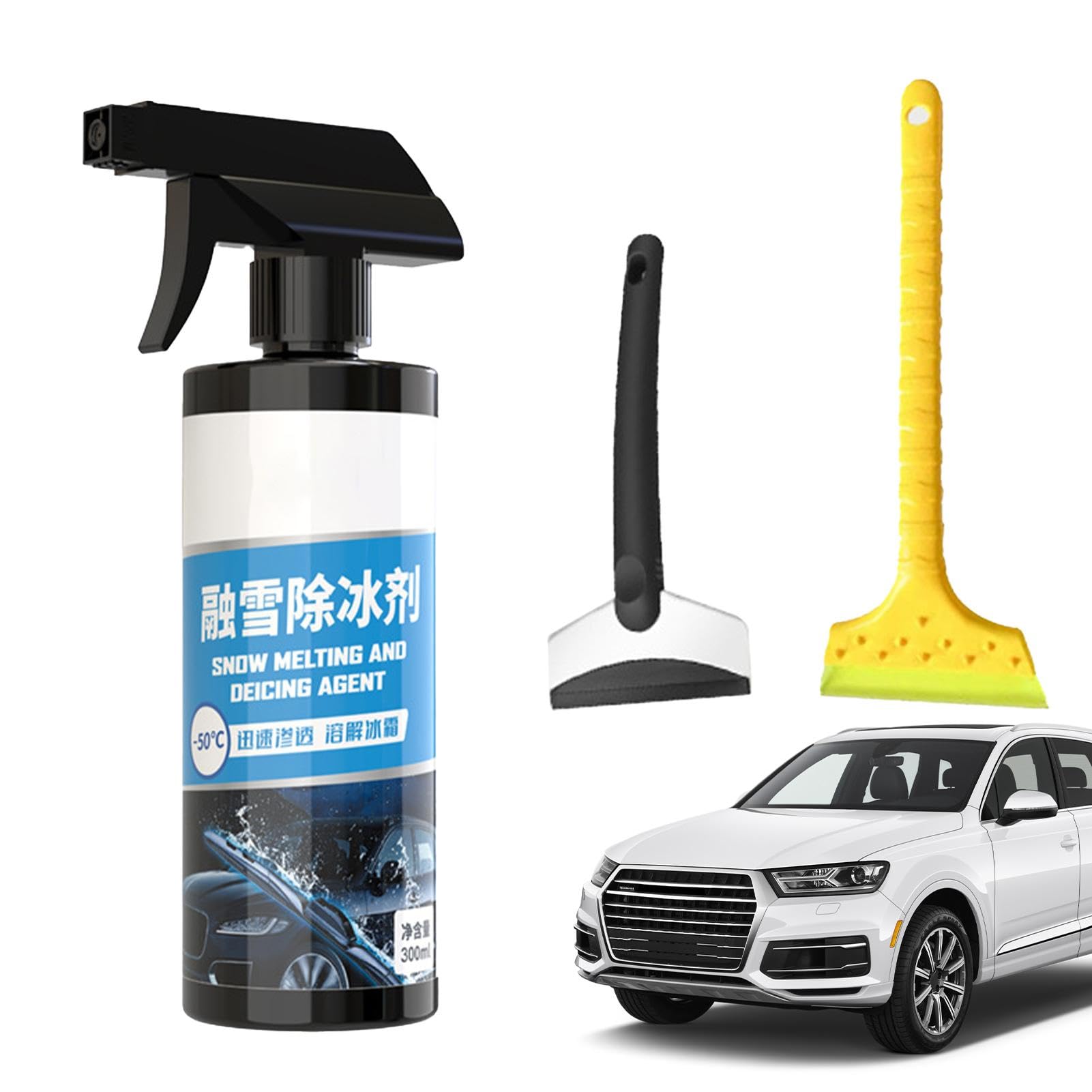 Enteiserspray Auto Scheibe - Scheibenenteiser Spray, Entfroster Spray Auto, Equipped with Special Scraper, Entfernen Sie Schnell Schnee Von Autoscheiben Und Windschutzscheiben - 300ml von Mingchengheng