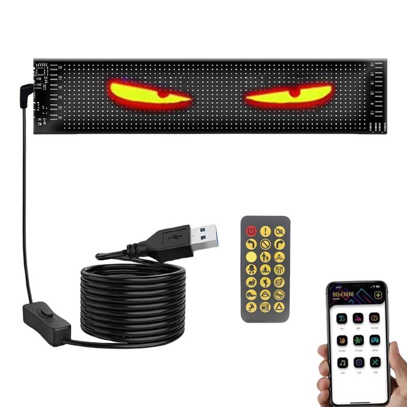 Teufelsaugen-Licht Für Autos,Programmierbares Flex-Auto-LED-Display,RGB Wasserdichtes Teufelsauge,Auto-Scheinwerfer,Flexibler LED-Display,gesteuert Durch Handy,für Auto,LKW,Fenster (9x37cm) von Mingchengheng