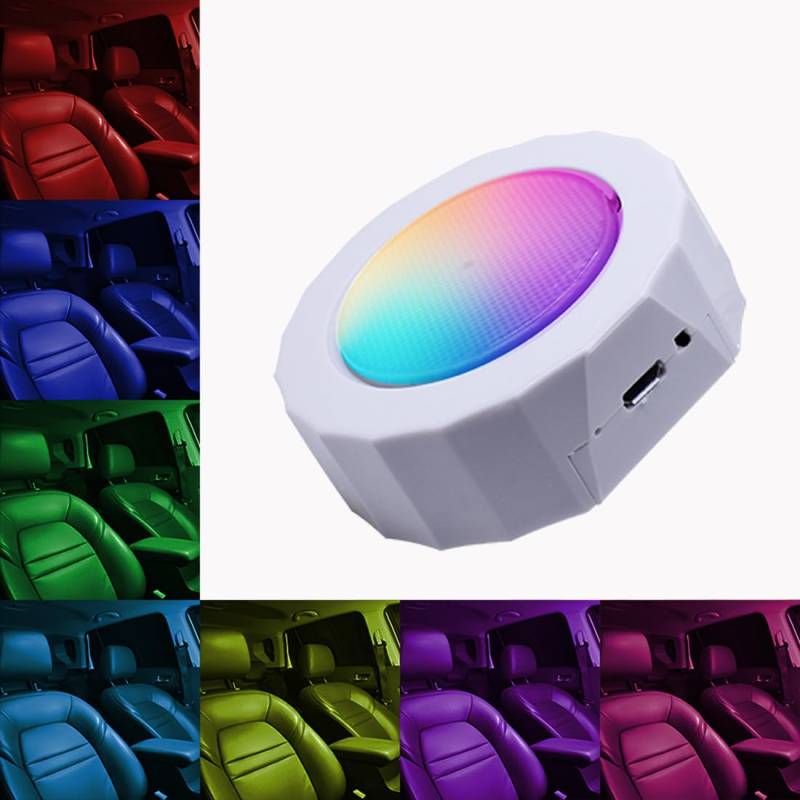 Car LED Lights Interior Wireless,USB Wiederaufladbare Auto-Innenbeleuchtung,7 Farben Auto-Innenbeleuchtung,Tragbares Nacht-Leselicht von Magnetic Car Interior Lights(Weiß) von Minsezhi