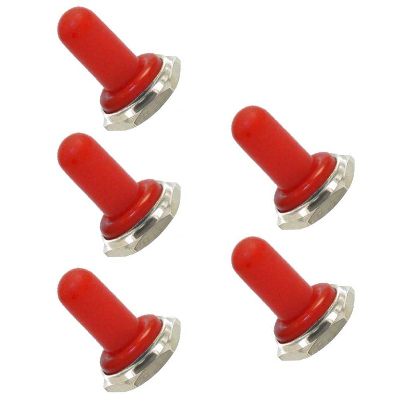 Mintice™ 5 X Kfz 12mm Gummi Wippe Kippschalter Knopf Hut wasserdicht Boot Stiefel Kappe Abdeckung Rot von Mintice