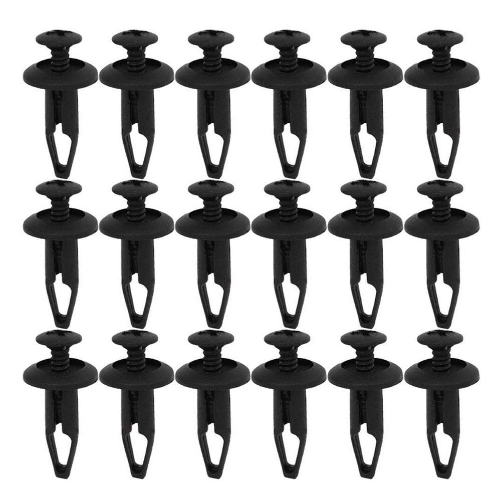 Mintice™ 50 Stück Kfz Auto Kunststoff-Push-Typ Niet Halter Verschluss Stoßstange Stift Clips 6.3mm Befestigung schwarz von Mintice