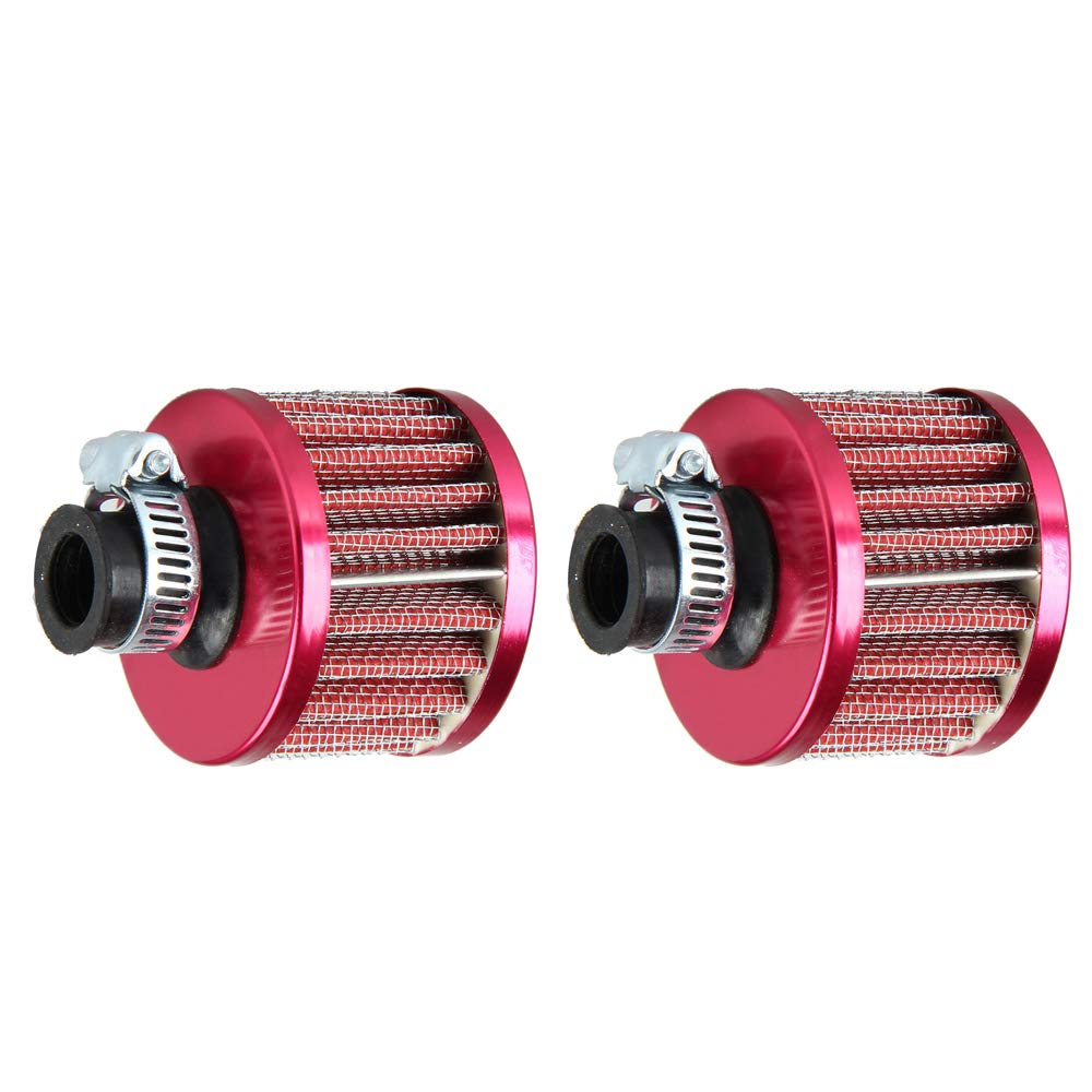 Mintice 2 X KFZ Rot Motorrad 12mm Air Intake Luftfilter Clamp Gummi Sportluftfilter Dirt Pilzkopf Reiniger von Mintice