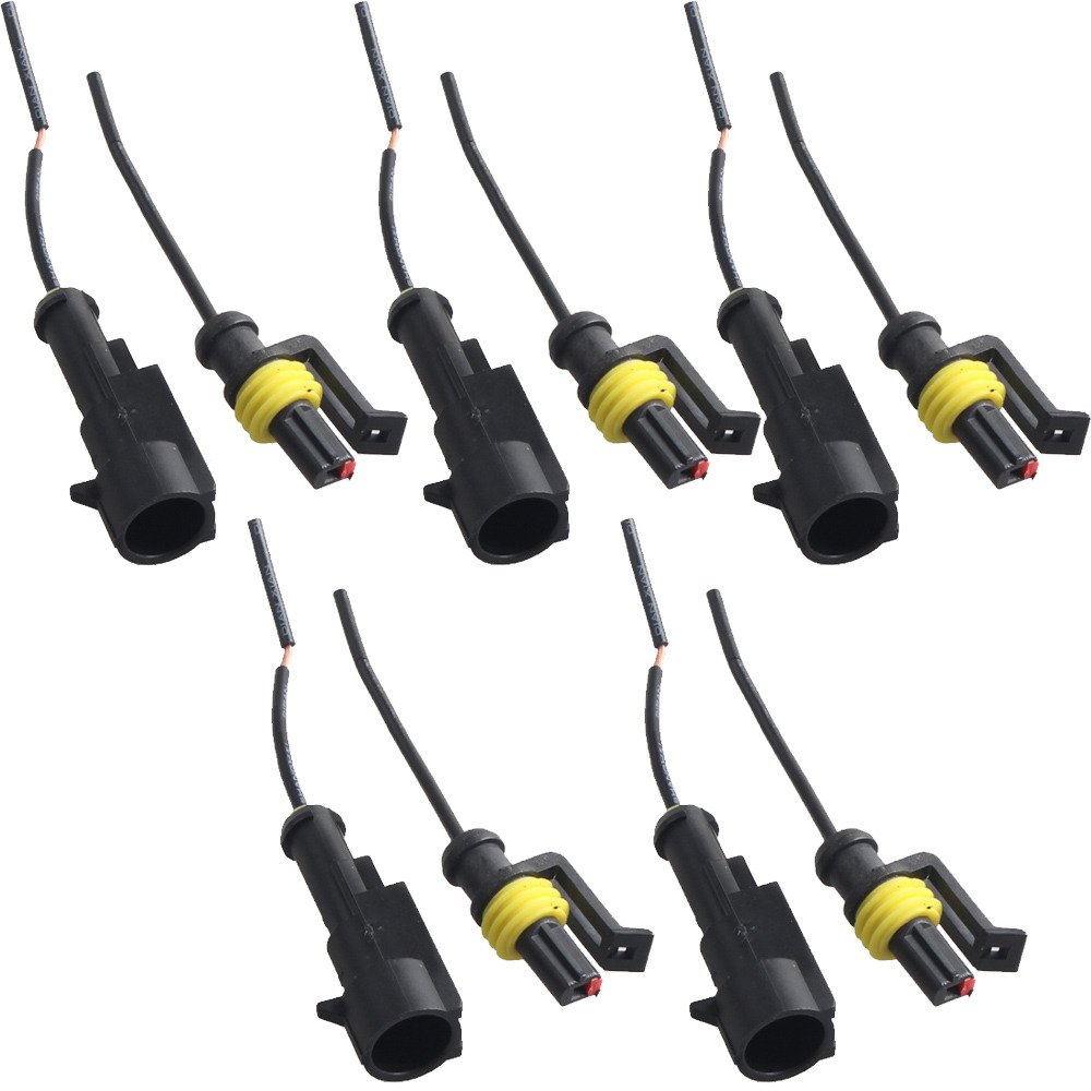 Mintice 5 X 1-Polig Kabel Steckverbinder Stecker Wasserdicht Schnellverbinder Draht Elektrisch Ausrüstung KFZ LKW Auto von Mintice