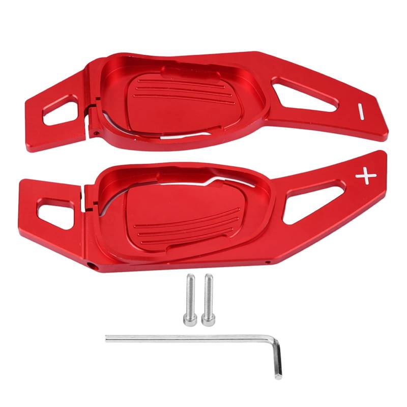 Schaltwippen Verlängerung Schaltug Shift Auto Lenkrad Shift Paddel Shifter Aluminium Dekoration Aufkleber Rahmen Cover Shifters Paddles Aufkleber für A5 S5 S6 SQ5 RS6 RS7(Rot) von Minyinla