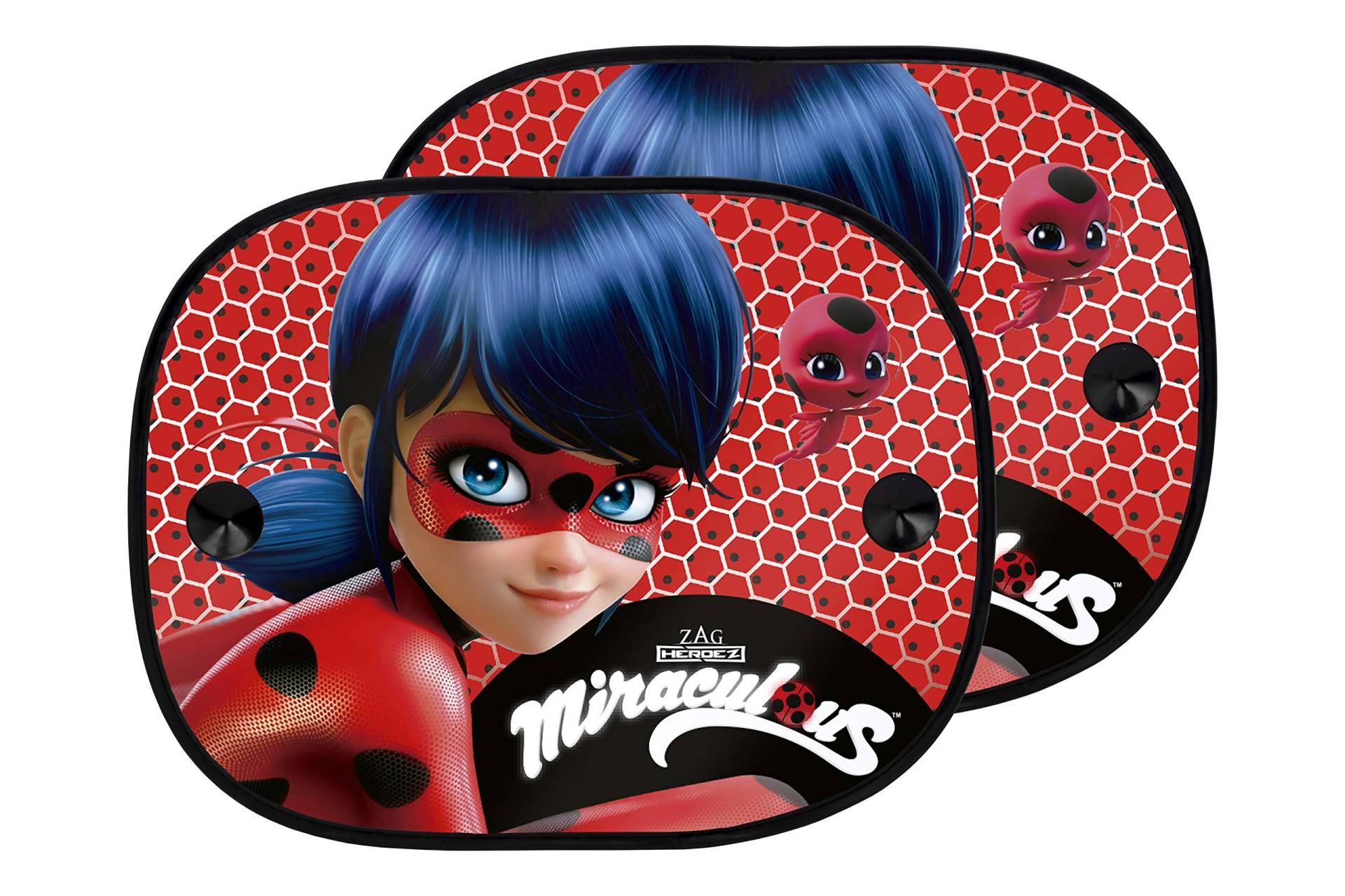 Miraculous Set mit 2 universellen Seitenvorhängen für Autos, grüne Farbe von Ladybug