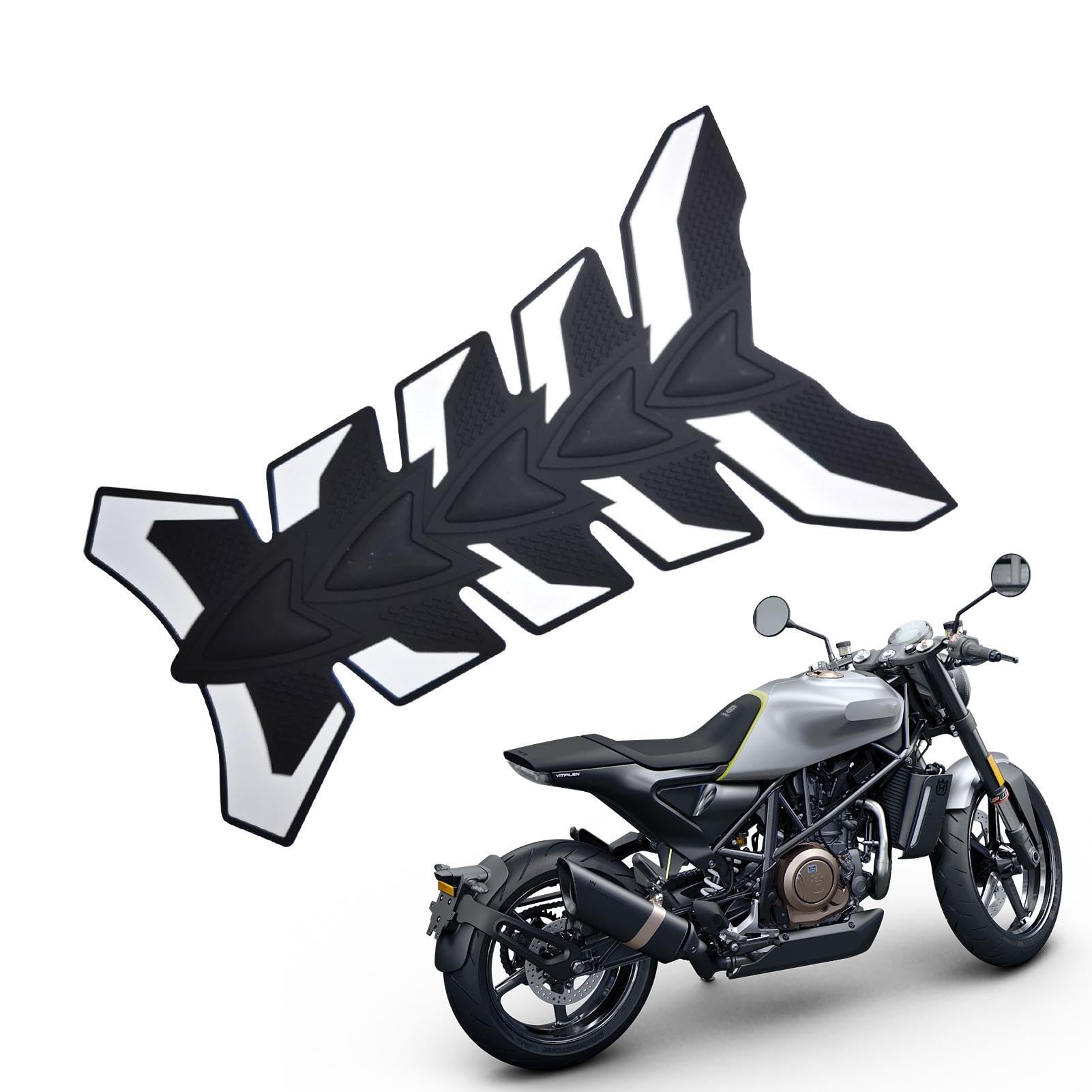 Misaakoeq Tankaufkleber für Motorrad – 3D Fischgrätenmuster Motor Aufkleber Decals | Selbstklebende Protektor Aufkleber Aufkleber Motoraufkleber Decals Fischgrätenaufkleber von Misaakoeq