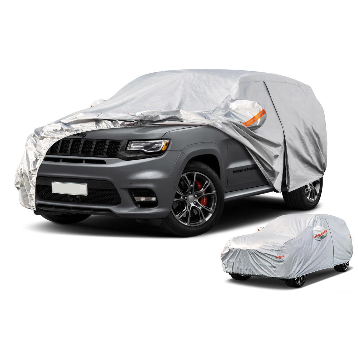 Auto Abdeckplane, Autoabdeckung Winter Outdoor, Vier Jahreszeiten universell Autoabdeckung Outdoor, Autogarage Abdeckung, Atmungsaktiv, Langlebig, Schnee und regenfest,Silver-【2S】 3500×1700×1500 von Misorat