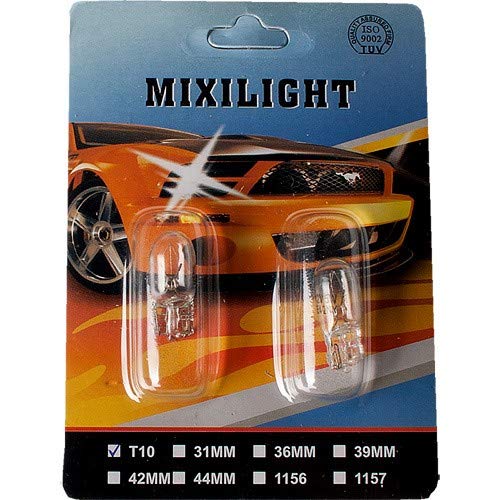 W5W, T10, 12V5W, Doppelpack Standlichter Clear Blub mit E-Prüfzeichen von Mixibaby