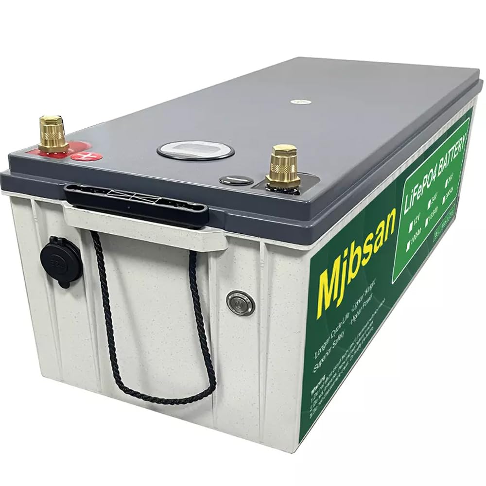 Mjbsan 12V 400Ah LiFePO4 Autobatterie Eingebauter 200A BMS, 5120Wh Deep Cycle Lithium Batterie, 8000+ Zyklen, Ideal für Wohnmobil, Solar Trailer, Boot und Camping von Mjbsan