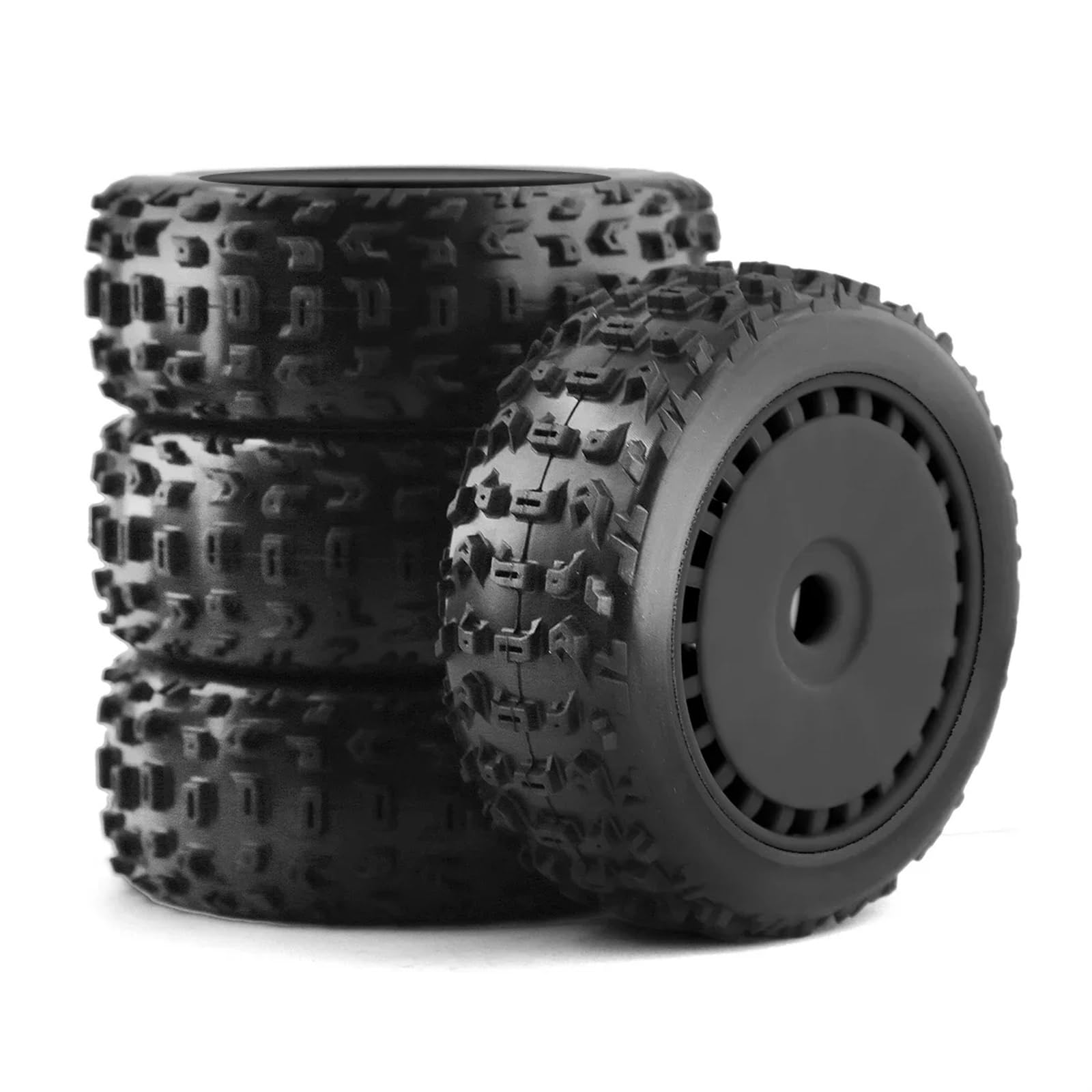 Beadlock Felgen Reifen Kompatibel Mit ARRMA Für Trxs Für Redcat Für Losi Für HPI WR8 Für HSP Für Hobao 116 Mm 1/8 RC Offroad Für Buggy-Reifen, Rad, 17 Mm Sechskant(Black,B) von Mkytkv