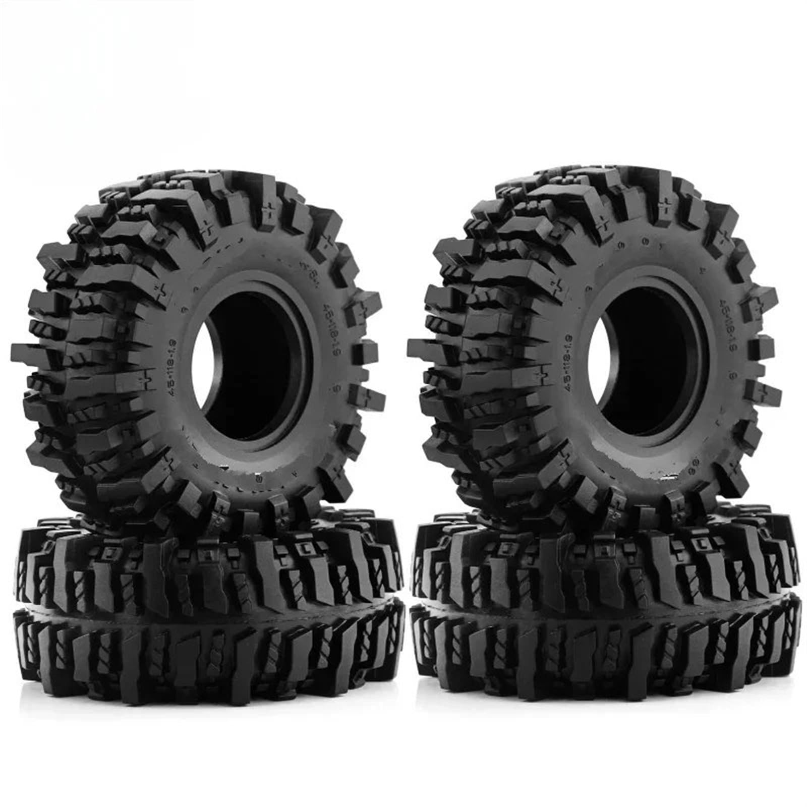 Beadlock Felgen Reifen Kompatibel Mit Axial SCX10 90046 AXI03007 TRX4 Für Redcat Gen8, 4 Stück, 118 Mm, 1,9 Zoll, Gummi Für Felsreifen, Radreifen, 1:10 RC Crawler Car von Mkytkv